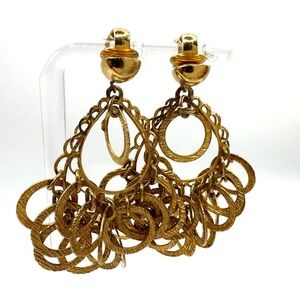 Gold Chandelier Clip on Earrings Fashion jewelry